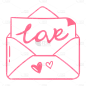 爱情元素装饰贴纸-SVG-信件