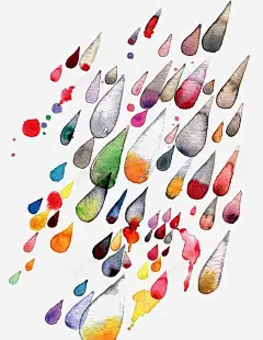 水彩雨滴高清素材 创意插画 彩色 手绘雨滴 水彩 免抠png 设计图片 免费下载