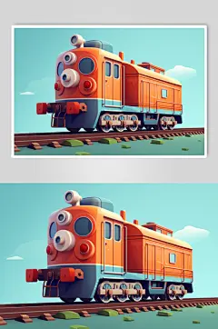 AI数字艺术春运旅客出行高铁站台插画