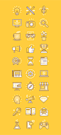 30 linear icons : Set of 30 linear icons related to design, marketing and business process. Available on <a class="text-meta meta-link" rel="nofollow" href="http://creativemarket.com/venimo" title="http://creativemark