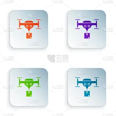 彩色图片,图标,无人机,四轴飞行器,技术,设备用品,桌上玩具,天空,纸板,分离着色