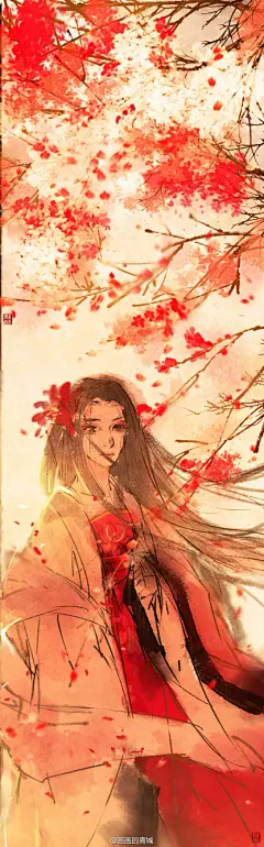 古风手绘插画 离城