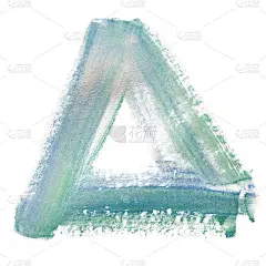 水彩人物三角形框架绿色用干刷绘制三角形形状几何手绘孤立在白色。