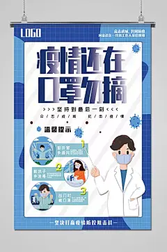 疫情还在口罩勿摘防疫海报-图巨人
