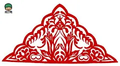 边角花剪纸图案 民间角花、边花剪纸欣赏@北坤人素材