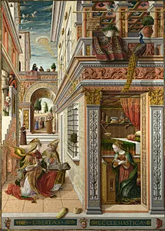 人物与建筑插画图片