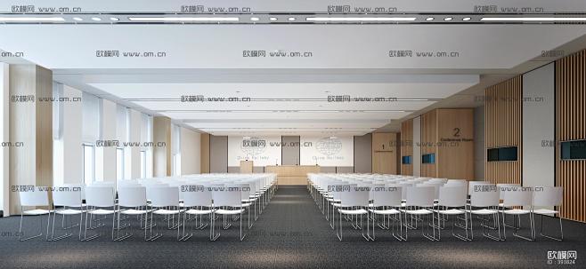 现代多功能会议室3D模型