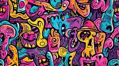 点击来源直接获取大图文件 |卡通街头艺术图案壁纸