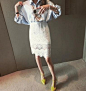 小潘潘 201夏装新款韩版蕾丝镂空包臀裙修身显瘦半身蕾丝裙S5220