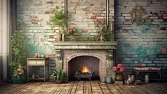 ﻿夏季别致的壁炉壁纸