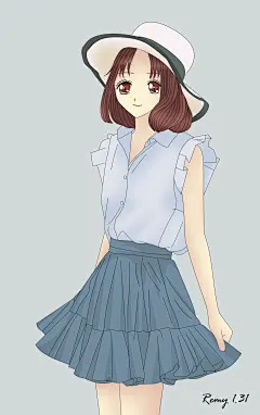 手绘 动漫 女孩 女生  画画  绘画 小清新  壁纸
