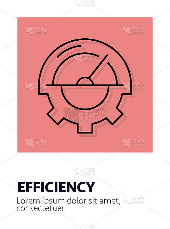 效率平面图标，矢量符号插图概念。