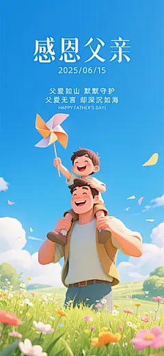 创意温馨父亲节海报