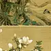【 清 胡湄 《玉堂富贵》 】

立轴，绢本设色，166×70cm，天津博物馆藏。 

胡湄（公元17-18世纪初）署款字形奇特，甚有个性，据画史记载其为防止别人作伪，题款故作离奇之势。其画皆可质库质金，库人惟恐其取赎。其画上有一押角印曰：“不遇赏鉴家，宁落咸阳城”，可见其对自己绘画艺术之自负。