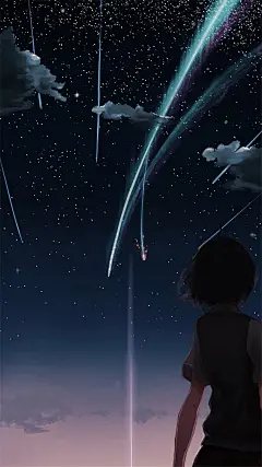 日本神作《你的名字》夜晚星空唯美手机壁纸