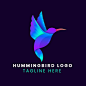 Free vector gradient hummingbird logo design