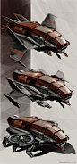 vehicle design : speedpainting , gunship