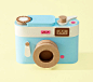 image vintage caravan retro blue beige green background