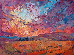 【绘画作品】美国画家 艾琳·汉森(Erin Hanson) 风光绘画作品  |  www.erinhanson.com ​​​​|  Erin Hanson 是一个善于创作且具有亲和力的画家，她一直致力于创作风景类印象派绘画，神奇的色彩搭配大胆的感官效果具有观赏性。Hanson运用厚涂颜料的绘画手法将色彩和纹理转化成抽象的马赛克形式，她试 ​​​​...展开全文c