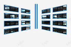 手绘蓝色发光电视墙 免抠png 设计图片 免费下载 页面网页 平面电商 创意素材