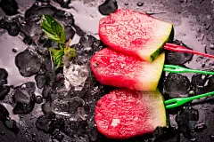 甜点心,清新,木制,水果,西瓜,切片食物,桌子,水平画幅,纹理效果,古老的