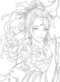 buleskybule采集到线稿 白描