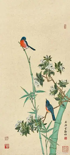 蝉噪林逾静，鸟鸣山更幽。 ​​​