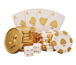 Photo casino poker gold 3d render minimal creative gambling illustration