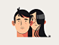 Couple #3 women person people profile man heads head hair girl face character design boy