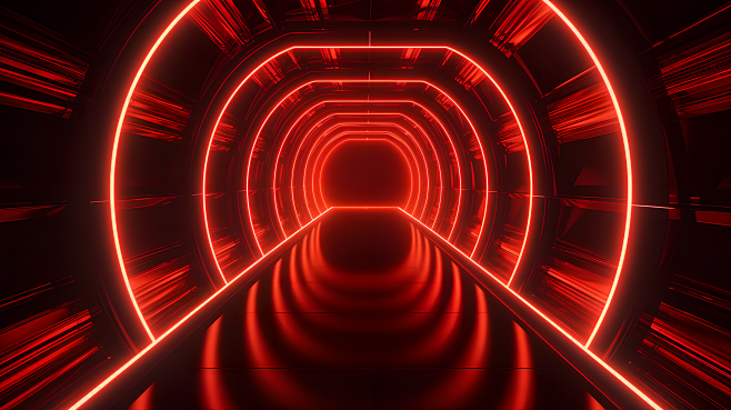 红色科技空间C4D背景 (3)