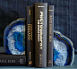 Style meets functionality with agate bookends.