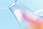 Photo a glass with a blue and pink color