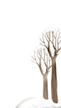 大雪里的枯树