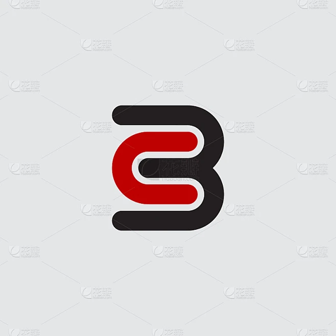字母C和数字3 -标志型。C3或3C -标志。矢量设计元素或图标。素材-花瓣网