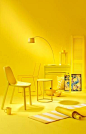 a splash of cheery, optimistic yellow (Pantone’s choice is called Lemon Zest) can enhance a kitchen, home office or other space in need of a pick-me-up, says Stephanie Saunders, who styled the vignettes on these pages. Yellow is especially ideal in rooms 