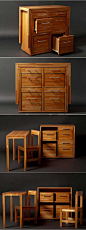 乌拉圭设计师claudio sibille设计的家具，超节约空间，适合小户型。via：http://t.cn/SV6bkp