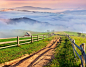 Scenery Roads Grass Fence Clouds Nature wallpaper 高清 壁纸 风景 