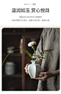 围炉煮茶庭院摆件装饰家用室内花瓶花插茶室桌面迷你陶瓷小花器-淘宝网