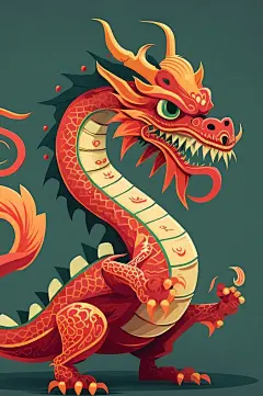 AI数字艺术国潮风龙年插画