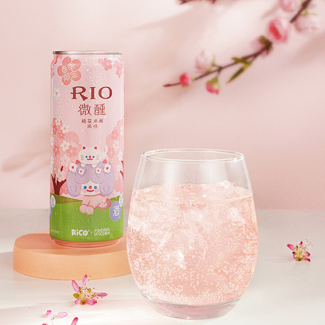 【RiCO联名限定】RIO锐澳鸡尾酒微醺3度桃花米酿10罐低度气泡果酒-tmall.com天猫
