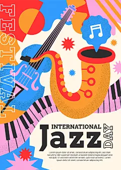 比格素材-矢量插图音乐节宣传海报02-01