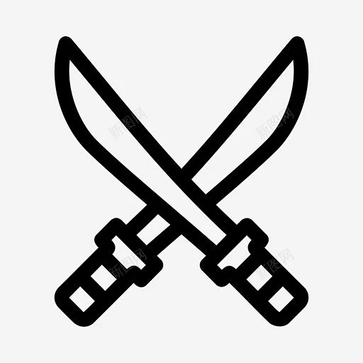 交叉剑攻击战斗图标 页面网页 平面电商 创意素材-花瓣网