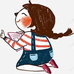 卡通人物 孩子 小孩 幼儿 手绘 涂鸦 读书 阅读 元素 免抠png 设计图片 免费下载 页面网页 平面电商 创意素材