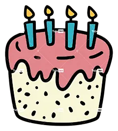 生日蛋糕-带有三支粉红色蜡烛的简单蛋糕