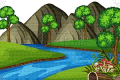 河流,风景,山,背景,公园,池塘,草,湖,植物,剪贴画