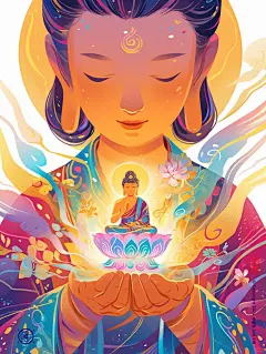 敦煌文化 | 新中式敦煌大佛，商业插画 - 小红书