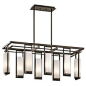 8 Light Grid and Rectangle Glass Chandelier