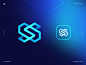 S + Galaxy + Crystal Logo defi currency coin crypto fintech letter s app software blockchain developer code icon for sale unused gradient logo path branding