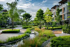 现代标准小区景观绿化