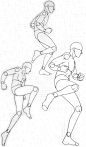 #SAI资源库#动漫人物行走奔跑全身动态框架，特别适合初学者作为临摹参考，转需~
